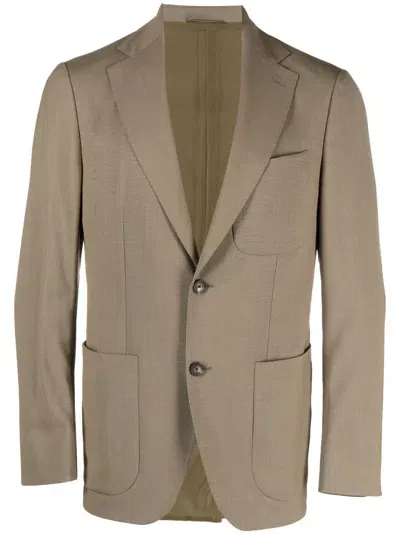 Caruso Ponza Virgin-wool Blazer In Grün