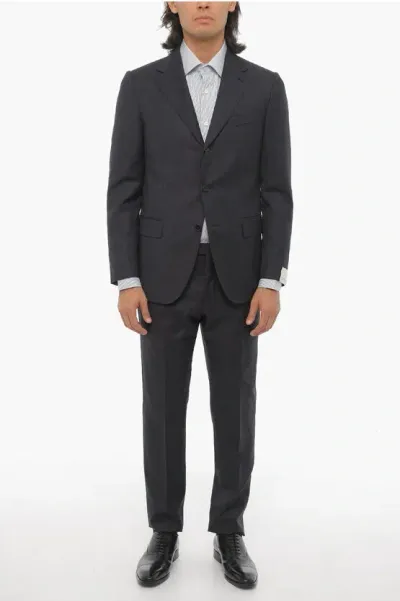 Caruso Single-breasted Wool Suit In Grey