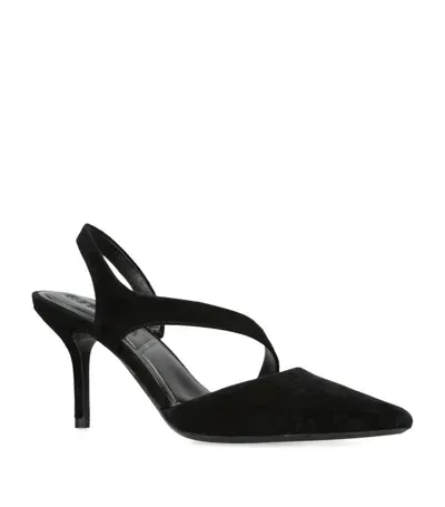 Carvela Womens Black Symmetry Suede Court Heels