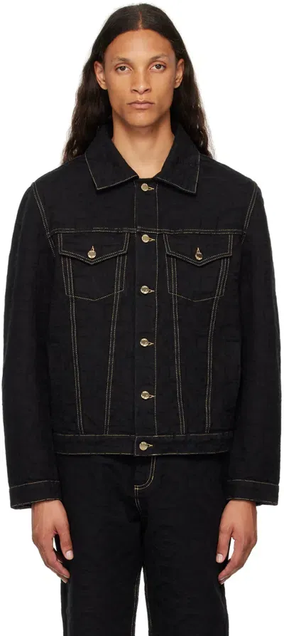 Casablanca Black Monogram Jacquard Denim Jacket