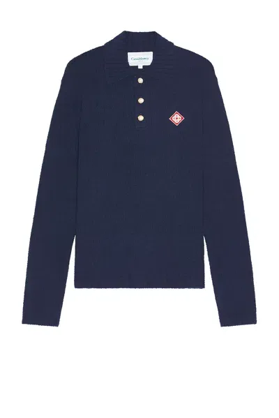 Casablanca Boucle Polo In Navy