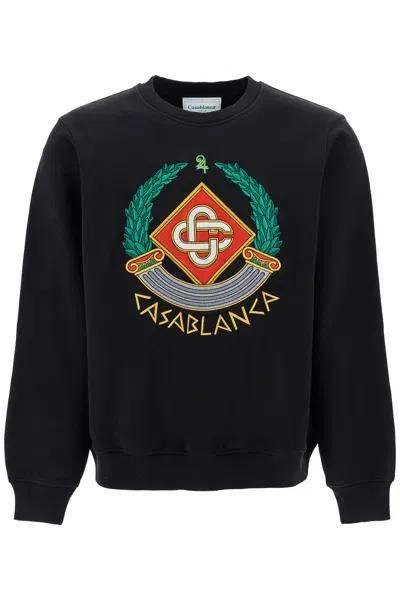 Casablanca Casa Crest Crewneck Sweat In Black