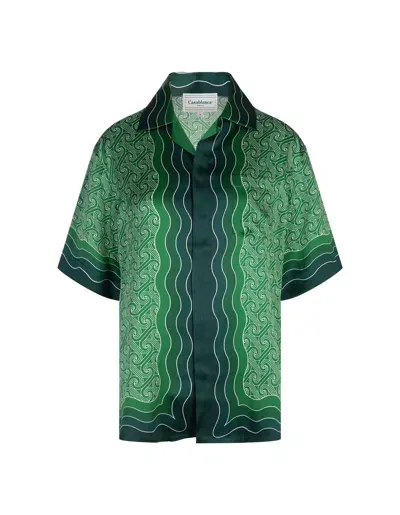 Casablanca Column Monogram Shirt In Green