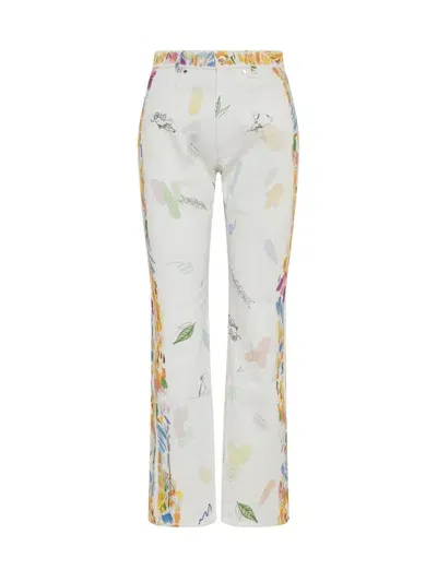 Casablanca Work In Progress Motif Printed Jeans In White