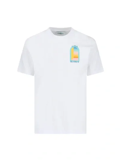 Casablanca Larc Coloré T-shirt In White