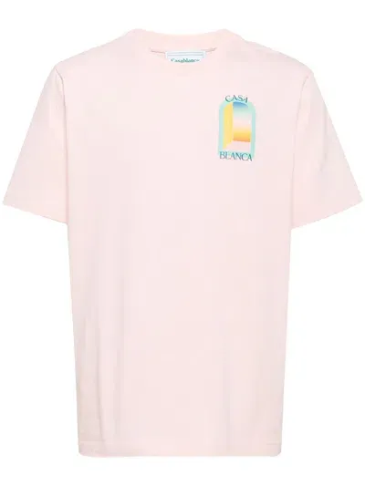 Casablanca L'arc Coloré Cotton T-shirt In Pink