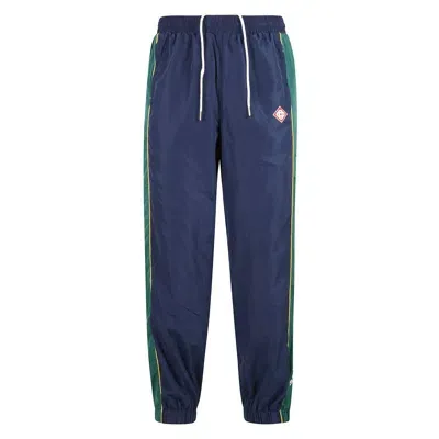 Casablanca Logo Embroidered Tapered Sweatpants In Navy