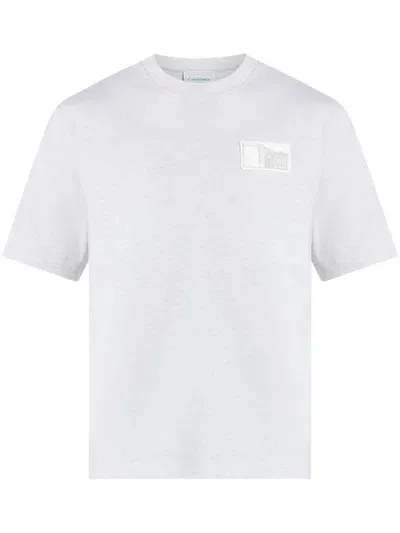 Casablanca Logo-patch Organic Cotton T-shirt In Grey