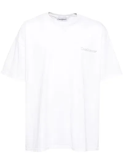 Casablanca Logo-print Cotton T-shirt In White