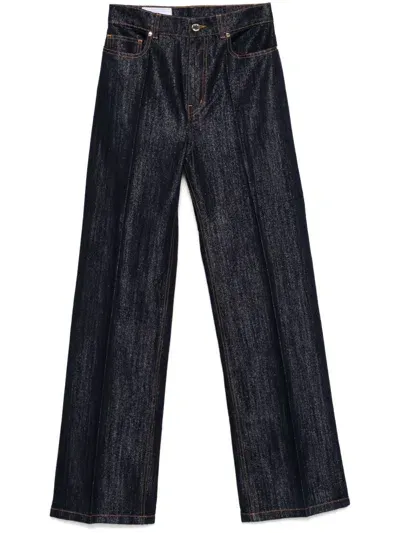 Casablanca Lurex-detail Straight-leg Jeans In Blue