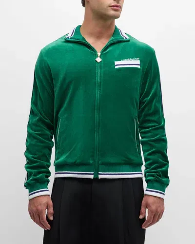 Casablanca Velour Track Jacket For Men In Green