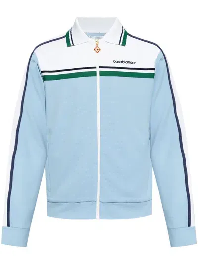 Casablanca Sports Jacket With Logo Embroidery In Blue