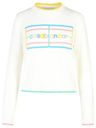 Casablanca White Cotton Sweater In Neutral