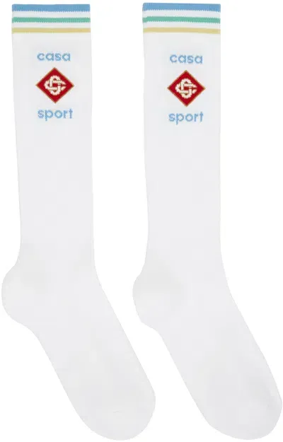 Casablanca White Pastel Casa Sport Icon Socks