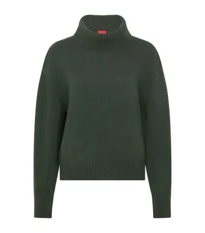 Cashmere In Love Cashmere Oversized Moss Rollneck Sweater In Grün