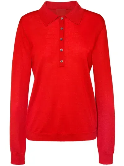 Cashmere In Love Ellis Polo Top In Red