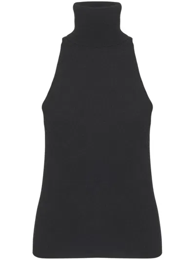 Cashmere In Love Frances Knitted Top In Black