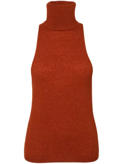 Cashmere In Love Frances Knitted Top In Red