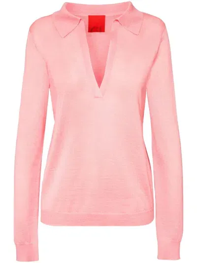 Cashmere In Love Lane Polo Top In Pink