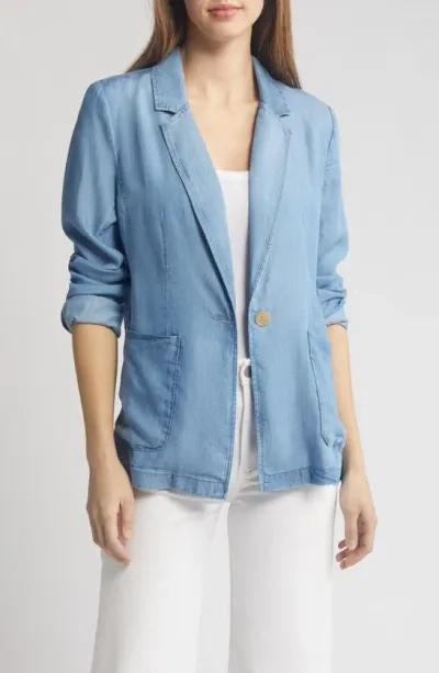 Caslon Chambray Blazer In Medium Light Wash