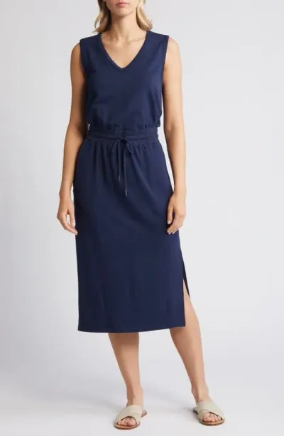 Caslon V-neck Knit Midi Dress In Navy Blazer