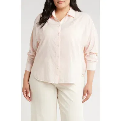 Caslonr Caslon(r) Dolman Sleeve Cotton Button-up Shirt In Pink Beach Cross Dye