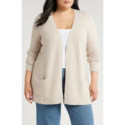 Caslonr Caslon(r) Open Front Cardigan In Tan Doeskin Heather