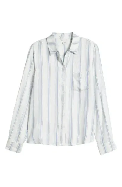 Caslonr Caslon(r) Plaid Flannel Button-up Shirt In Ivory- Blue Nicole Stripe