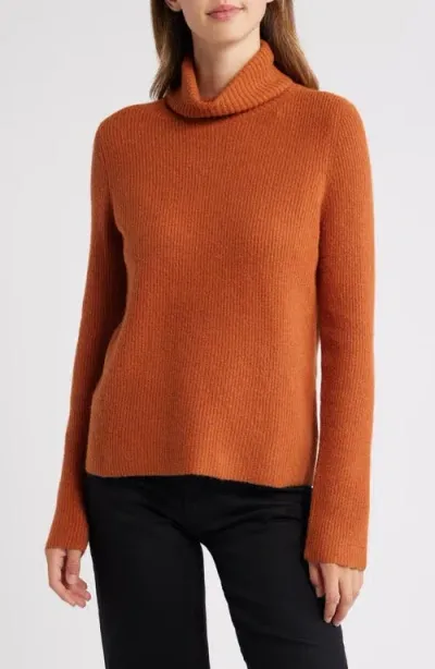 Caslonr Caslon(r) Rib Turtleneck Sweater In Orange