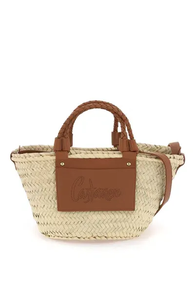 Castaã±er Raffia Basket Bag For In Beige