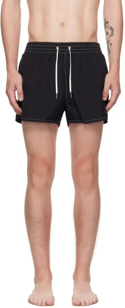 Cdlp Contrast Stitching Nylon Swim Shorts In 黑色