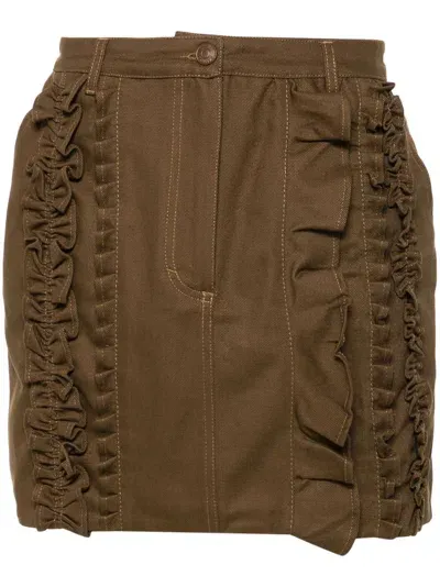 Cecilie Bahnsen Odin Mini Skirt In Brown