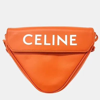 Pre-owned Celine Triangle Bag In Orange