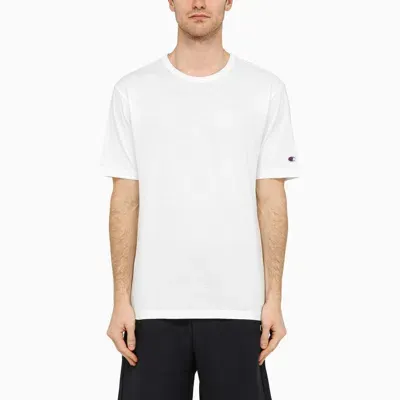 Champion Black Cotton Crew-neck T-shirt In White