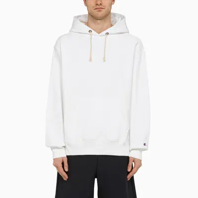 Champion White Cotton Blend Hoodie