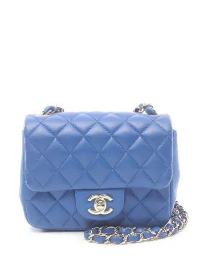 Pre-owned Chanel 2021-2022 Matelasse Chain Shoulder Bag In Blue