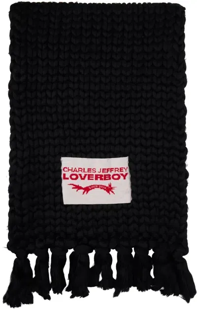 Charles Jeffrey Loverboy Black Supa Massive Scarf