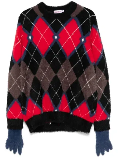 Charles Jeffrey Loverboy Fluffy Gloves Jumper In Multicolour