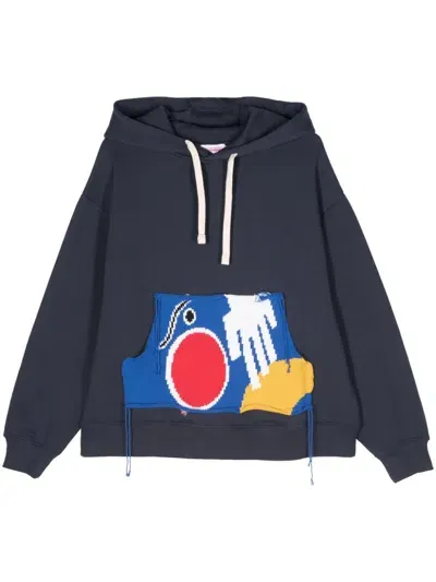 Charles Jeffrey Loverboy Patch Ears Hoodie In Blue