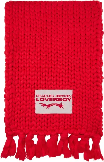 Charles Jeffrey Loverboy Red Supa Massive Scarf