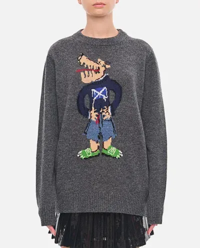 Charles Jeffrey Loverboy Scots Wolf Jumper In Grey