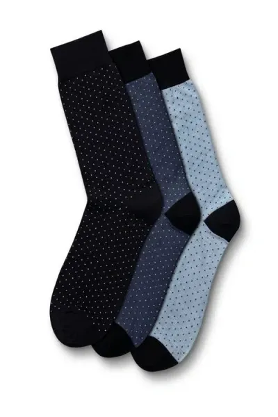 Charles Tyrwhitt Multi Micro Dash Cotton Rich 3 Pack Socks In Blue