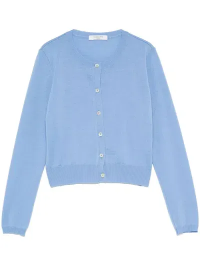 Charlott Crew Neck Cardigan In Blue