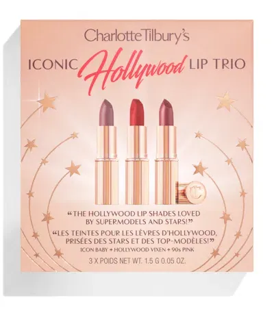 Charlotte Tilbury Charlotte's Iconic Hollywood Lip Trio Gift Set In White