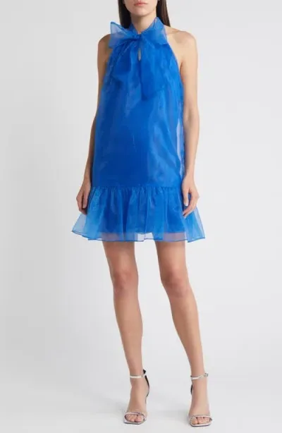 Chelsea28 Organza Minidress In Blue Marmara