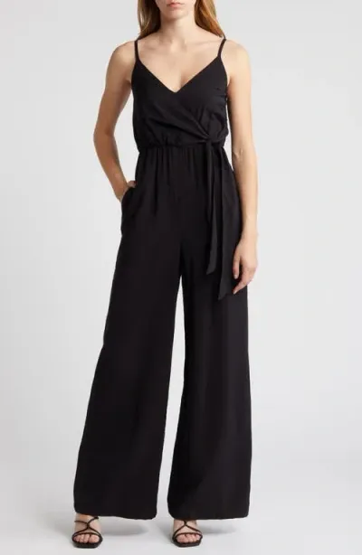 Chelsea28 Side Tie Wide Leg Jumpsuit In Black