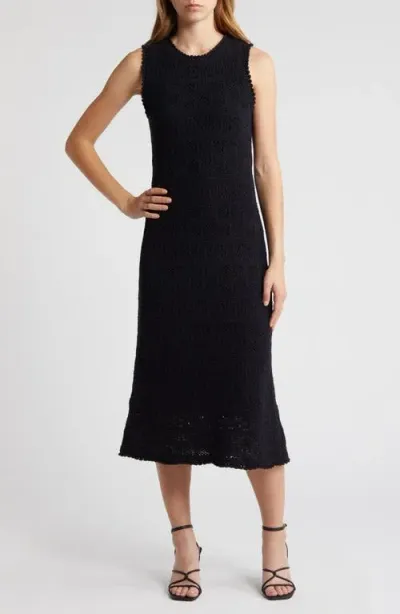 Chelsea28 Sleeveless Pointelle Sweater Dress In Black