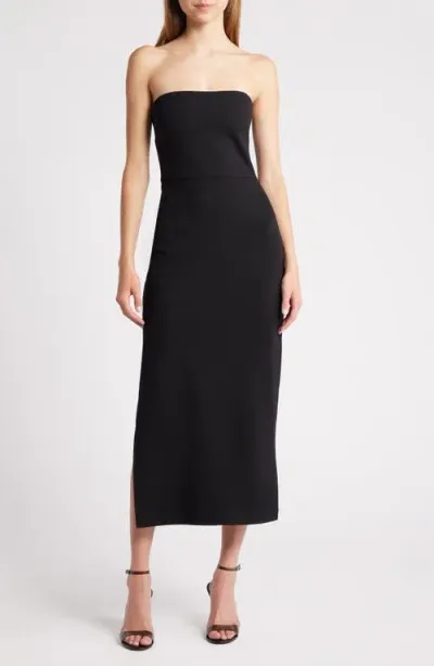 Chelsea28 Strapless Ponte Column Dress In Black