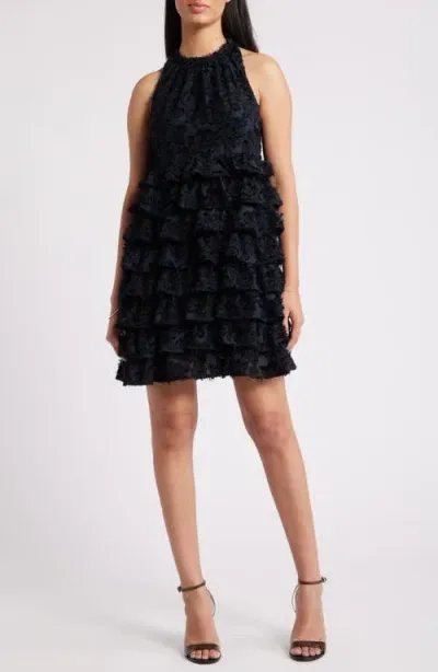 Chelsea28 Tiered Ruffle Sleeveless Dress In Black