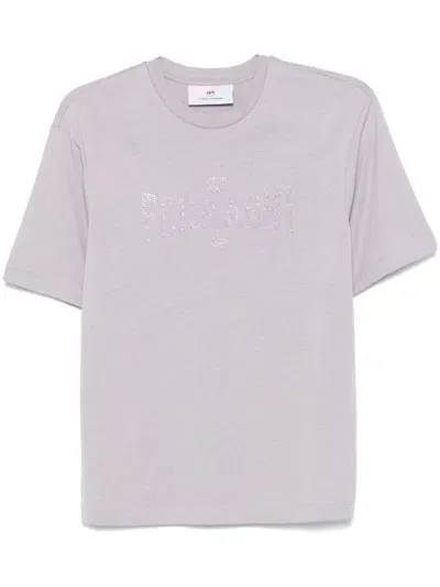 Chiara Ferragni Studded Logo-detail T-shirt In Purple